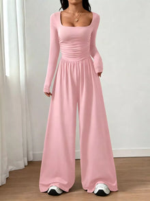 Bastet Ruched Square Neck Wide-Leg Jumpsuit — thumbnail 20