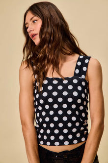 Demeter Polka Dot Knit Crop Seamless Casual Tank — thumbnail 8