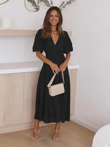 Persephone Tiered Surplice Half Sleeve Midi Dress — thumbnail 12