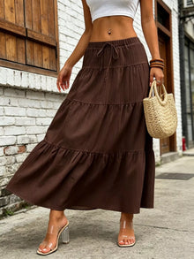 Isis Tiered Maxi Skirt with Drawstring Waist — thumbnail 7
