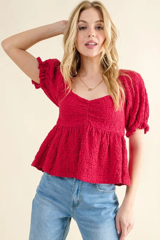 Ishtar Lovely Textured and Smocked Top — view 5