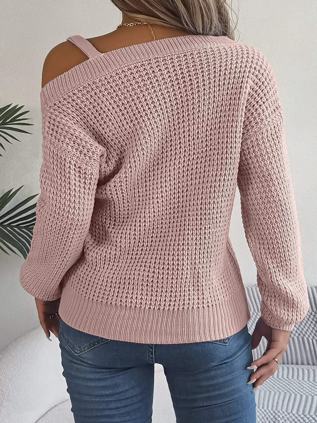 Parvati Asymmetrical Neck Long Sleeve Sweater — view 5