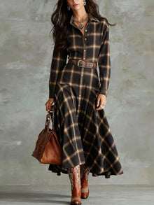 Rhea Plaid Button-Down Shirt Dress — thumbnail 3