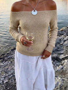 Asteria Sequin Off-Shoulder Sweater — thumbnail 5