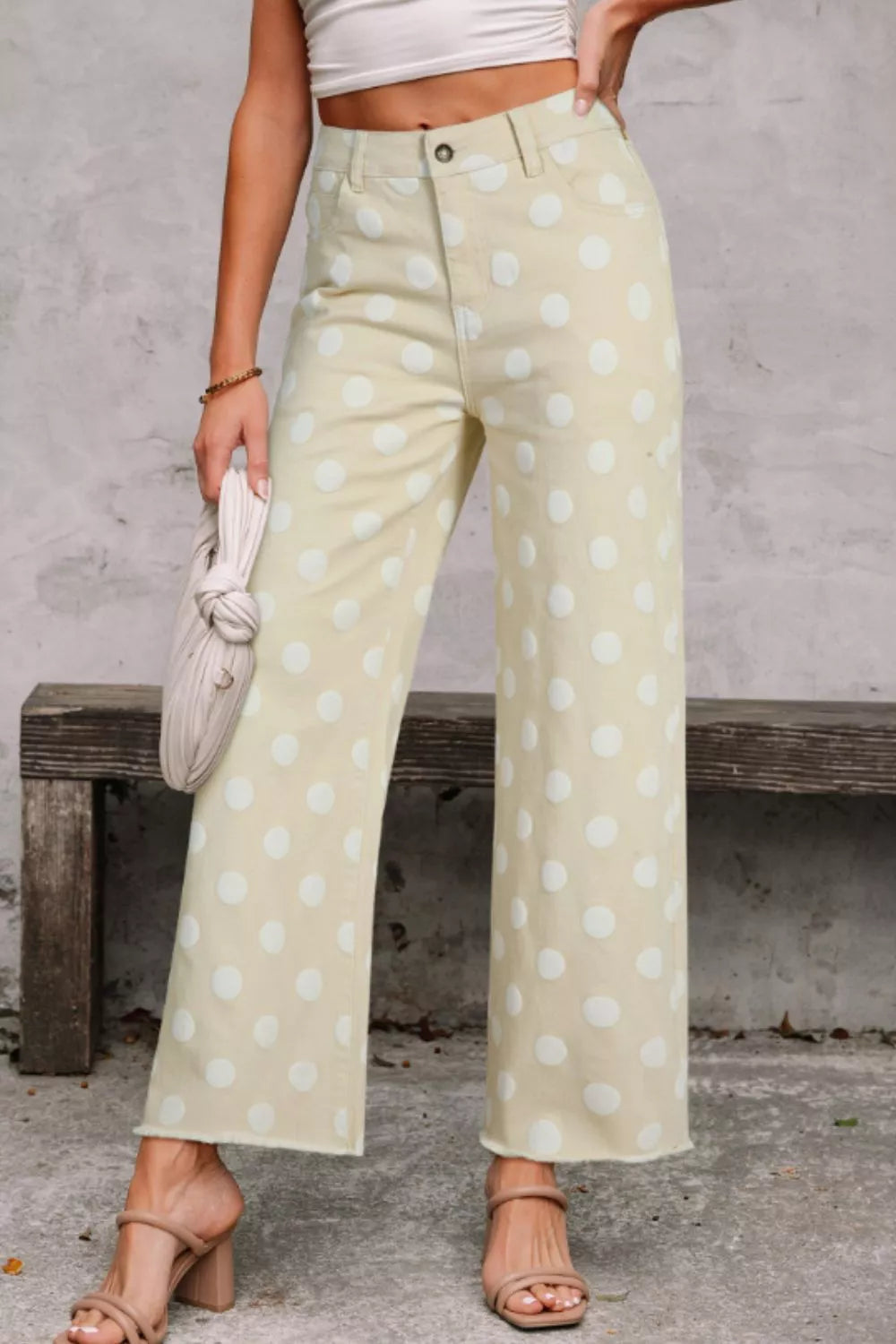 Maat Polka Dot High-Waisted Wide Leg Jeans — view 1