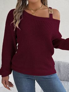 Parvati Asymmetrical Neck Long Sleeve Sweater — thumbnail 30