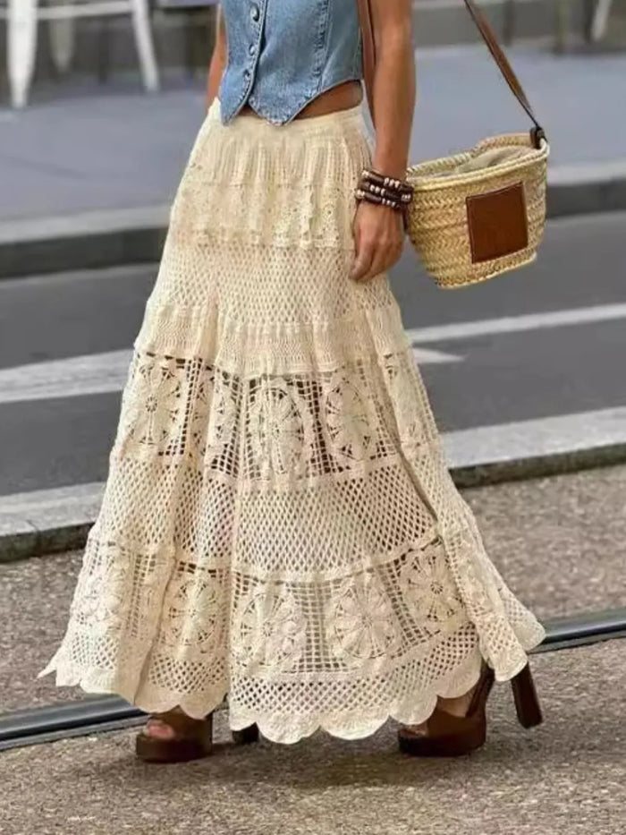 Morrigan Openwork Crochet Maxi Skirt