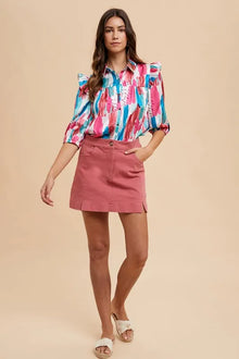 Kali Comfort Stretch Cotton Slit Detailed Mini Skirt — thumbnail 6