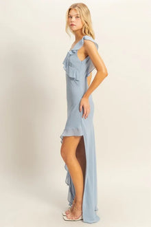 Venus Chiffon Ruffle Trim Midi Dress — thumbnail 2