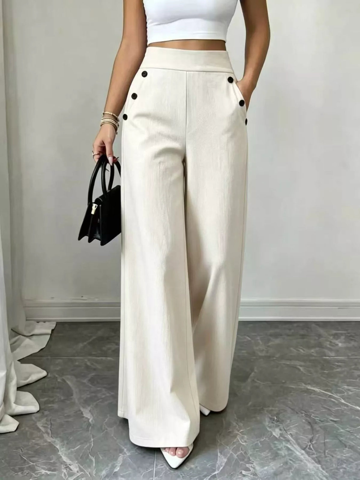 Aurora High-Waisted Wide-Leg Pants — view 13