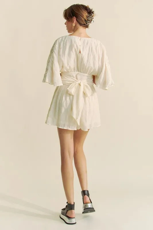 Selene Batwing Sleeve Waist Belt Romper — view 10