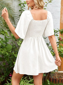 Aurora Smocked Back Knotted Flutter Sleeve Dress — thumbnail 2