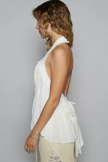 Amaterasu Backless Halter Sleeveless Top with Smocking Shirring Detail — thumbnail 3