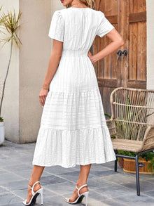 Sekhmet Tiered Notched Short Sleeve Dress — thumbnail 15