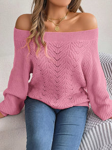Gaia Openwork Off-Shoulder Sweater — thumbnail 24