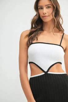 Kali Ribbed Knit Color Block Cutout Midi Dress — thumbnail 9