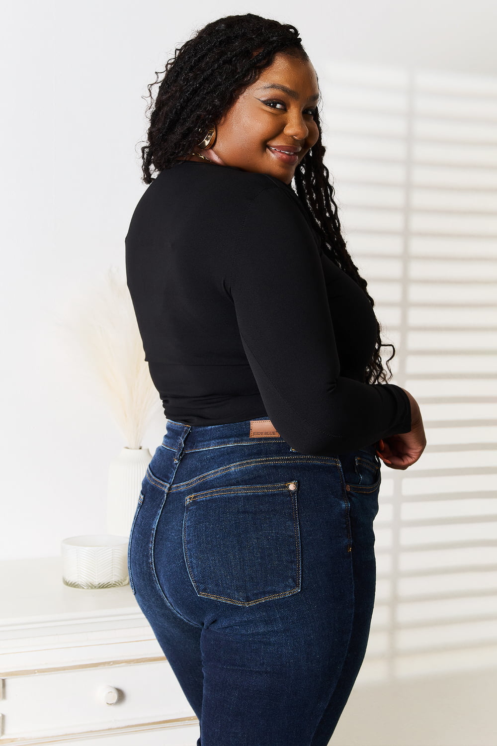 Hecate Asymmetrical Neck Long Sleeve Top — view 6
