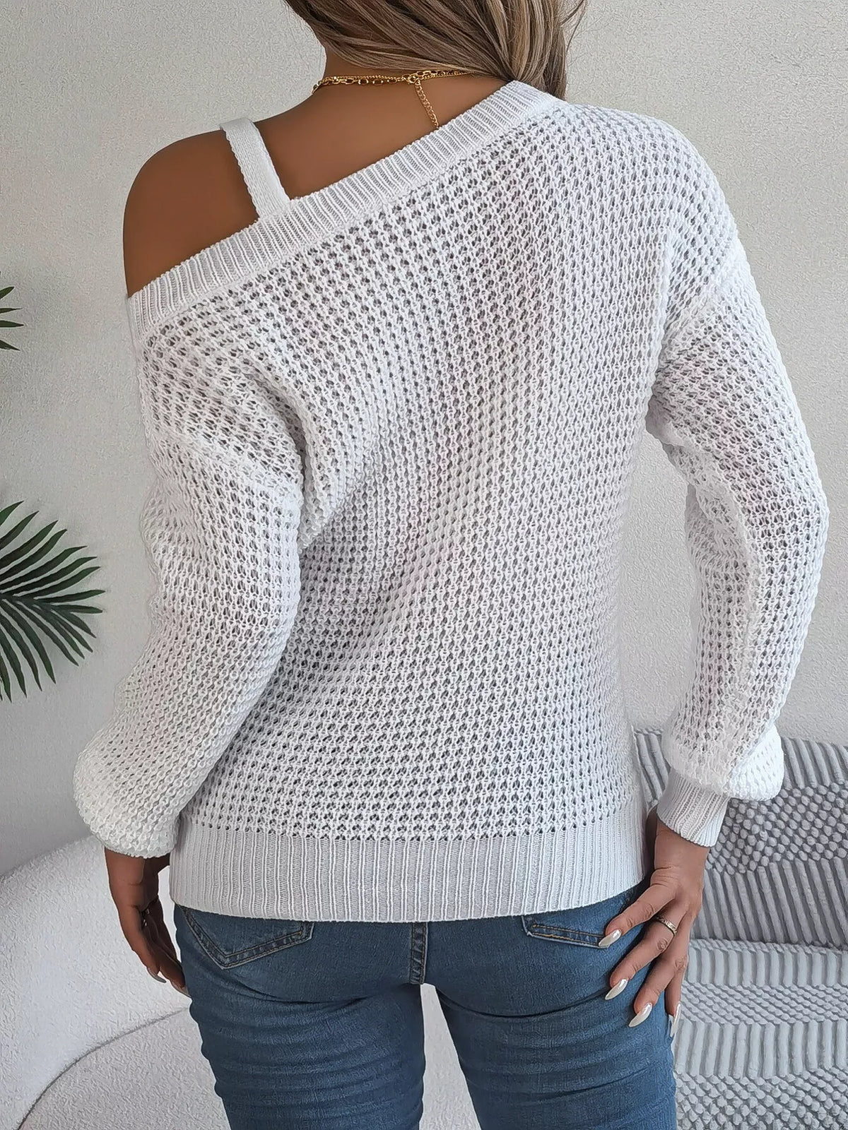 Parvati Asymmetrical Neck Long Sleeve Sweater — view 24