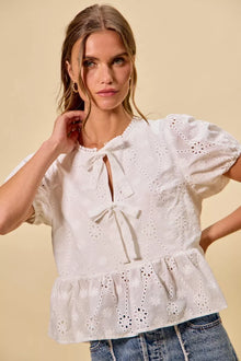 Brigid Eyelet Front Tie Blouse — thumbnail 8