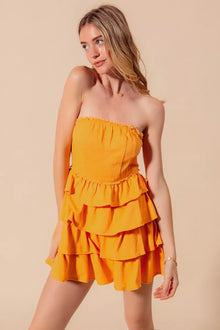 Eos Strapless Ruffle Layered Game Day Cheer Up Dress — thumbnail 5