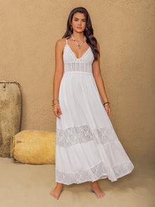 Brigid Lace Detail Crochet Tiered Maxi Cami Dress — thumbnail 8