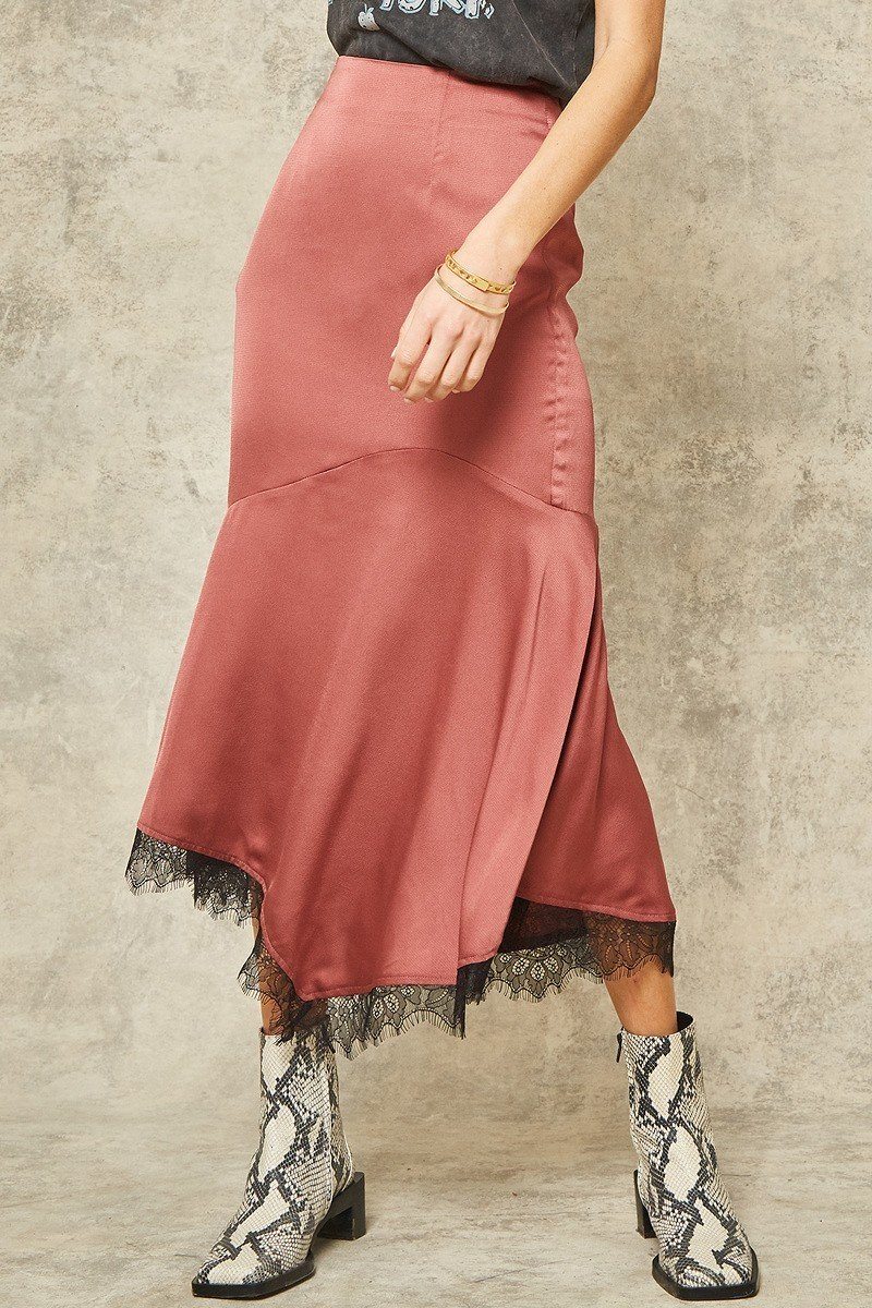 Aphrodite A Solid Woven Midi Skirt — view 3