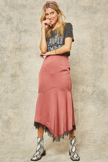 Aphrodite A Solid Woven Midi Skirt — thumbnail 4