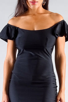 Sekhmet Convertible Off Shoulder Ruffle Sleeve Bodycon Mini Dress — thumbnail 2