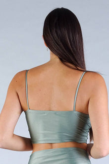 Juno Sexy Spaghetti Strap Darted Under Bust Crop Top — thumbnail 4