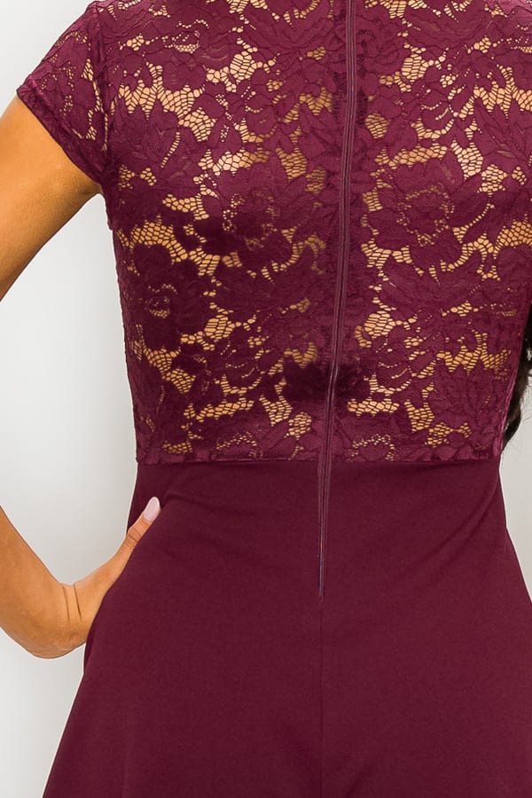Juno Floral Sheer Lace Combo Romper — view 7