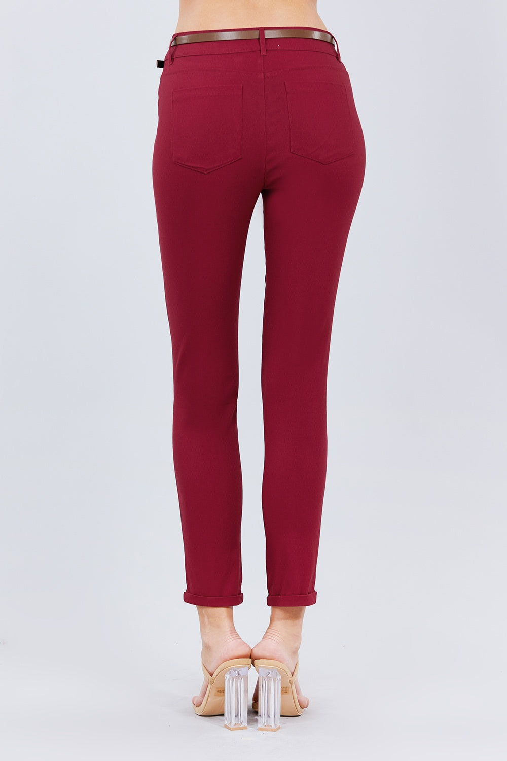 Juno Belted Textured Long Pants — view 4