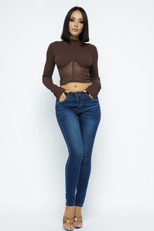 Lakshmi Knit Crop Top With Bottom Mesh — thumbnail 2