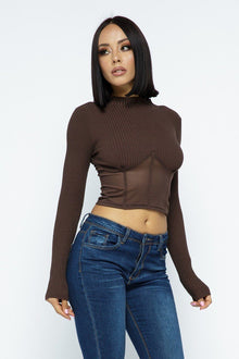 Lakshmi Knit Crop Top With Bottom Mesh — thumbnail 3