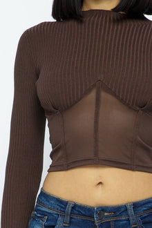 Lakshmi Knit Crop Top With Bottom Mesh — thumbnail 5