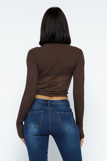Lakshmi Knit Crop Top With Bottom Mesh — thumbnail 6