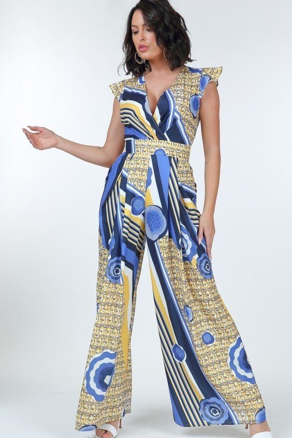 Oshun Ruffle Sleeve Surplice Jumpsuit — view 1