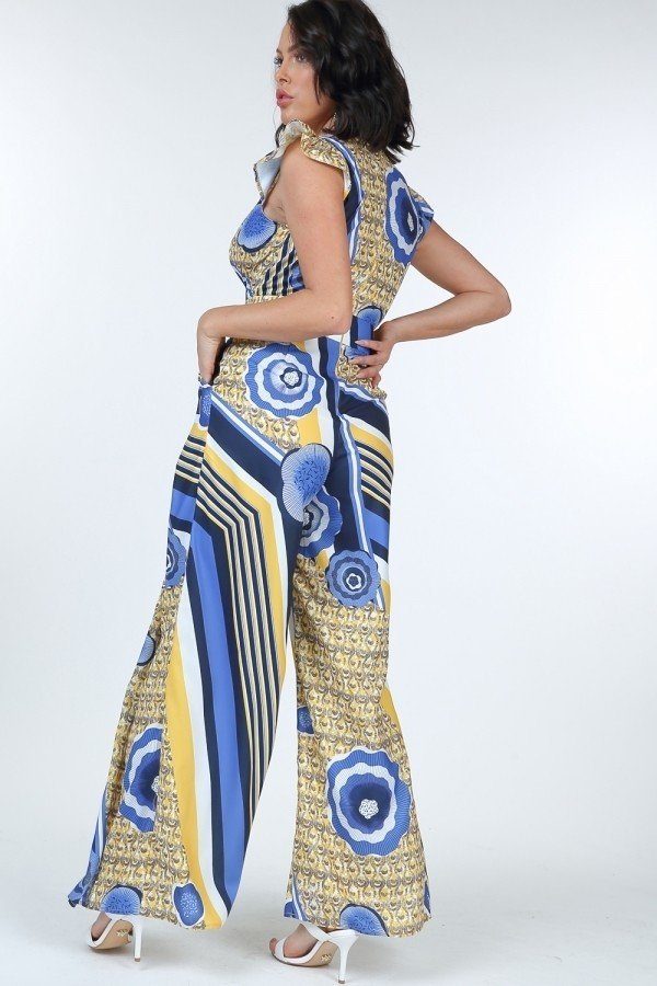 Oshun Ruffle Sleeve Surplice Jumpsuit — view 4