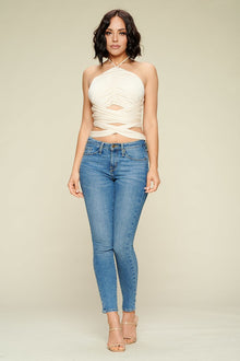 Rhea Crop Halter Top — thumbnail 2