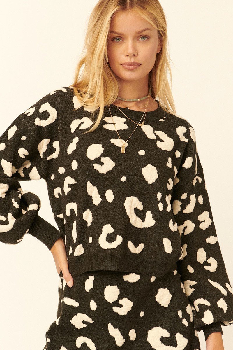 Vesta A Leopard Print Pullover Sweater — view 1