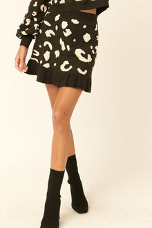Fortuna A Leopard-print Knit Mini Skirt — thumbnail 1