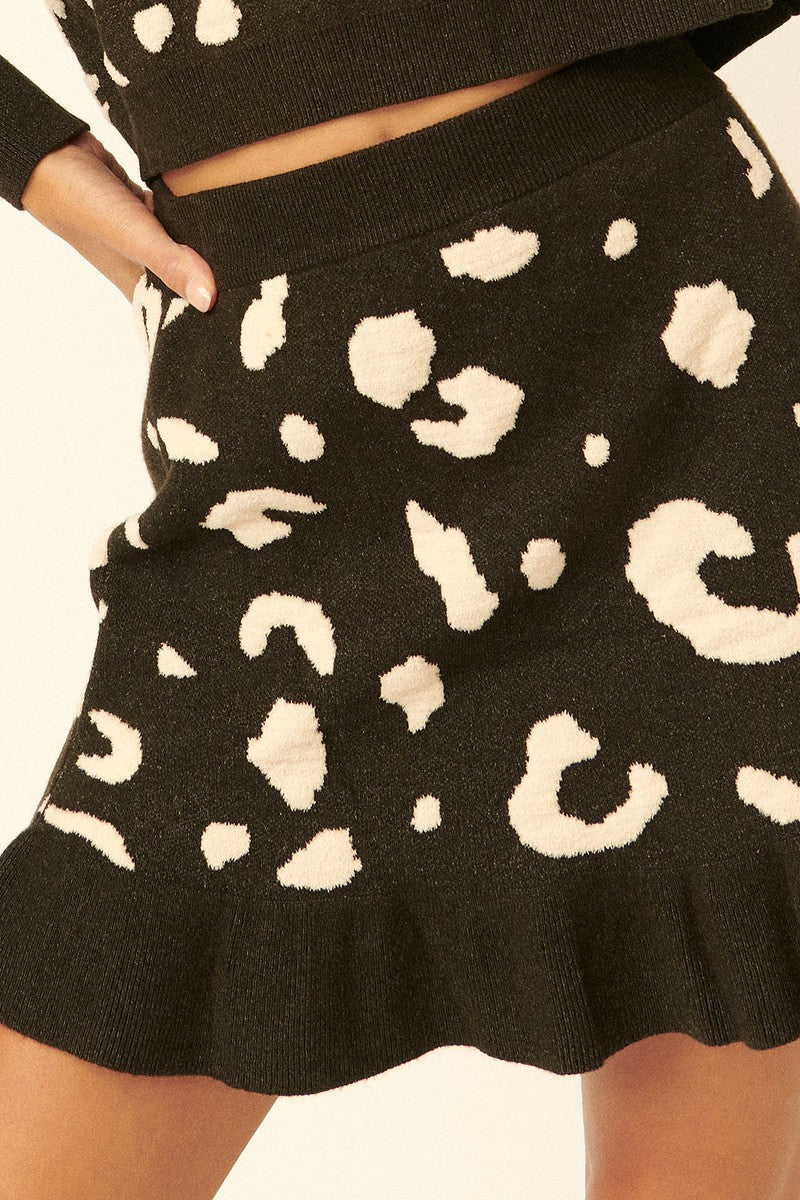Fortuna A Leopard-print Knit Mini Skirt — view 4