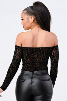 Fortuna Leopard Print Off Shoulder Bodysuit — thumbnail 5