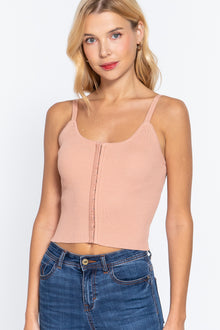 Vesta Front Closure With Hooks Sweater Cami Top — thumbnail 1