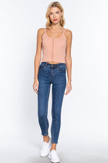 Vesta Front Closure With Hooks Sweater Cami Top — thumbnail 2