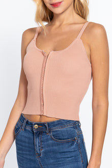 Vesta Front Closure With Hooks Sweater Cami Top — thumbnail 4