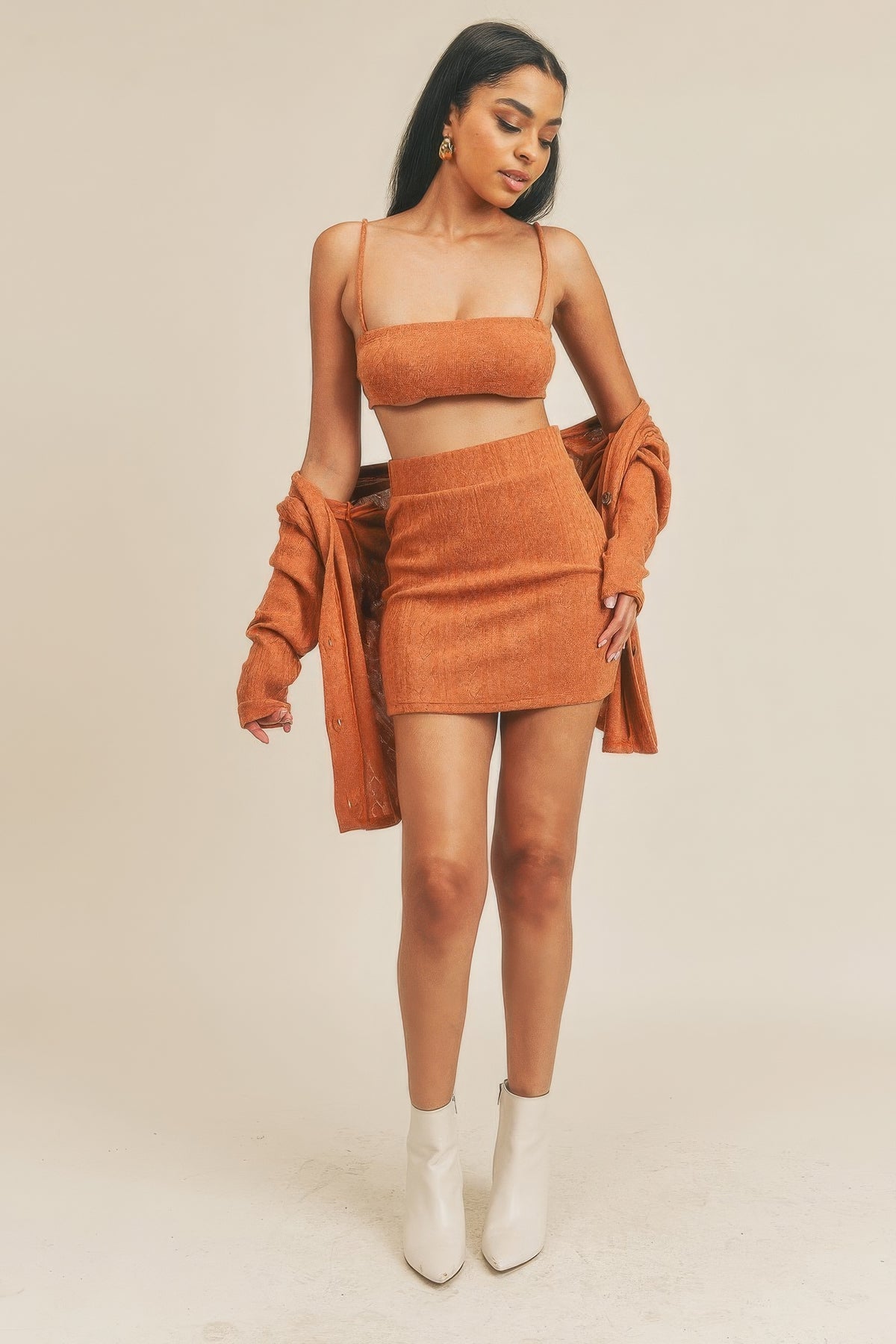 Vesta Cardigan Solid Color 3 Piece Set — view 2