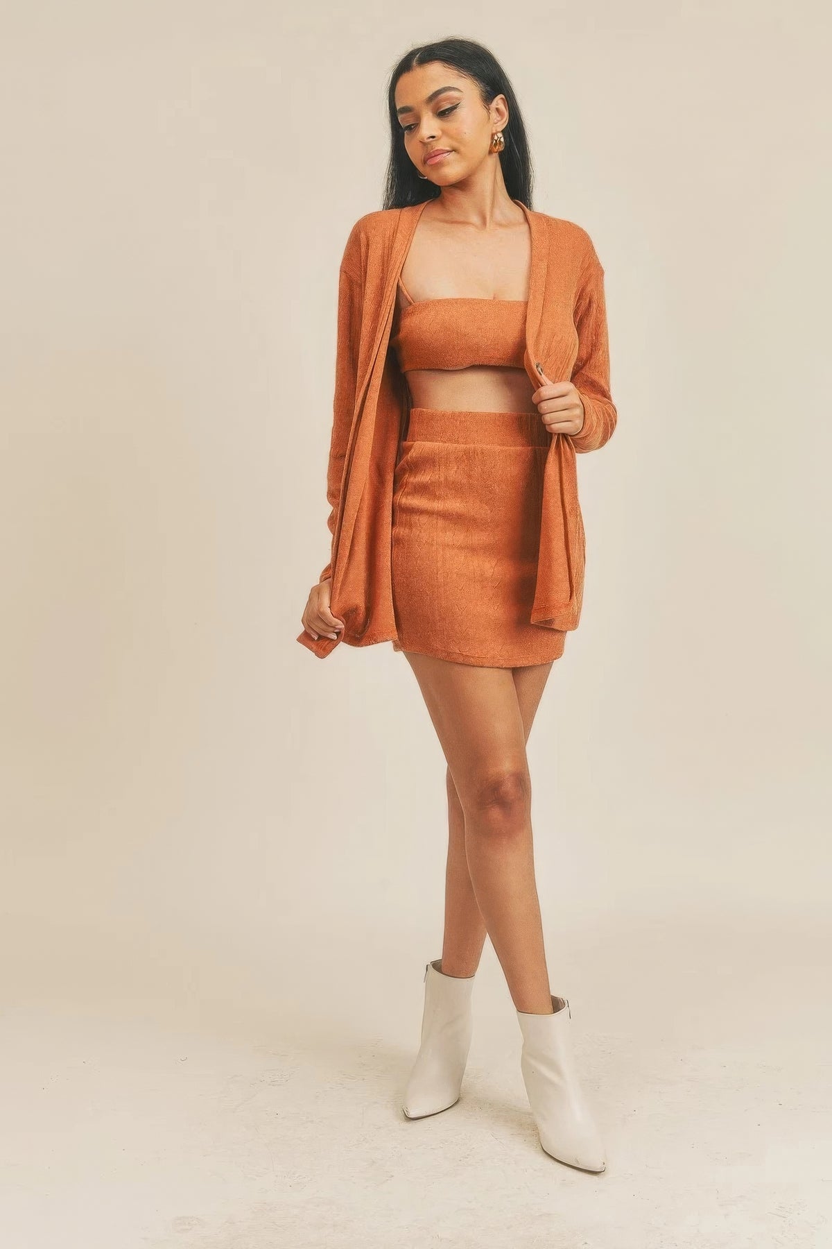 Vesta Cardigan Solid Color 3 Piece Set — view 4
