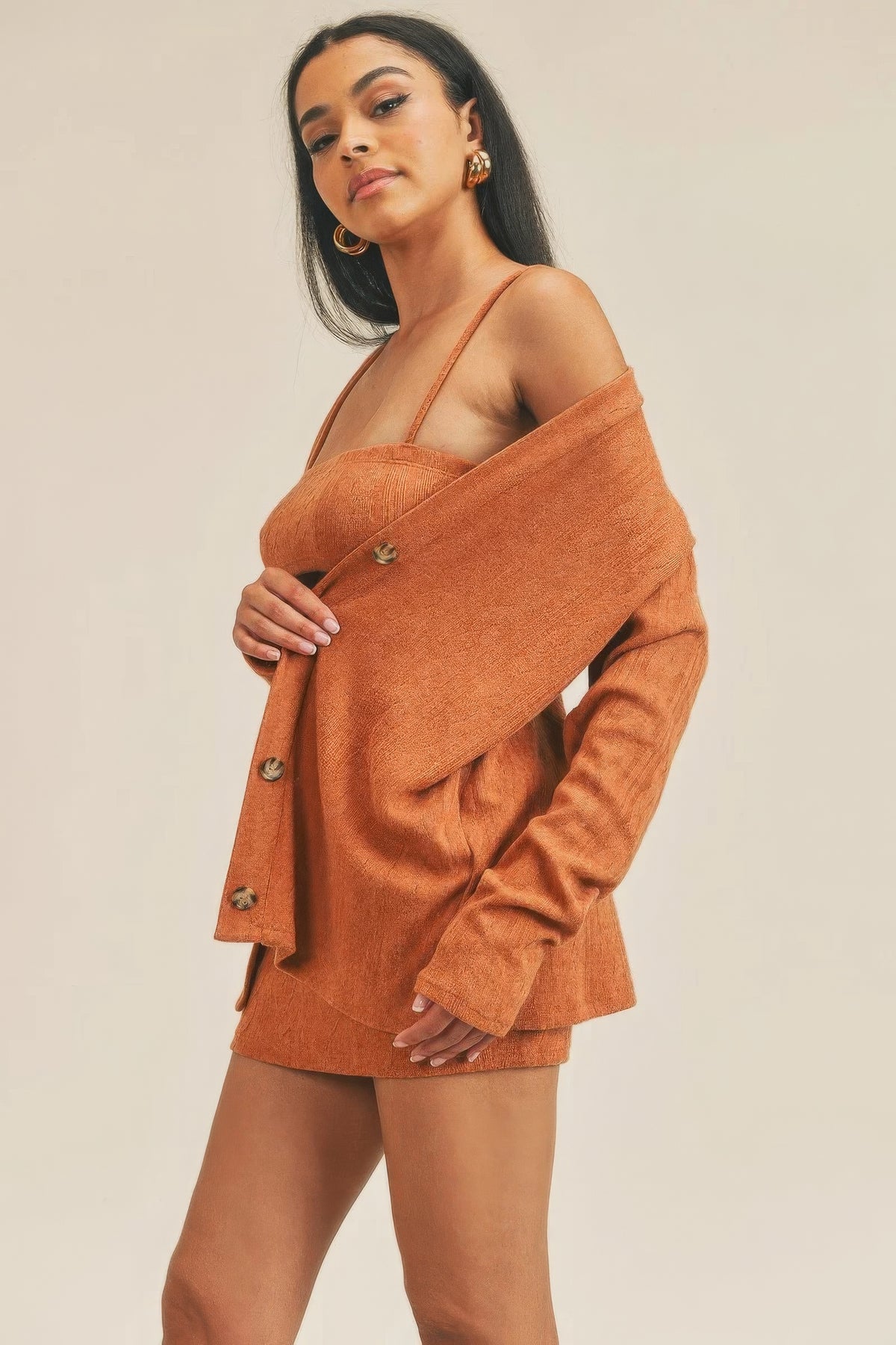 Vesta Cardigan Solid Color 3 Piece Set — view 6