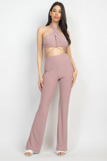 Nike Solid Halter Top And Elastic Leggings Set — thumbnail 1