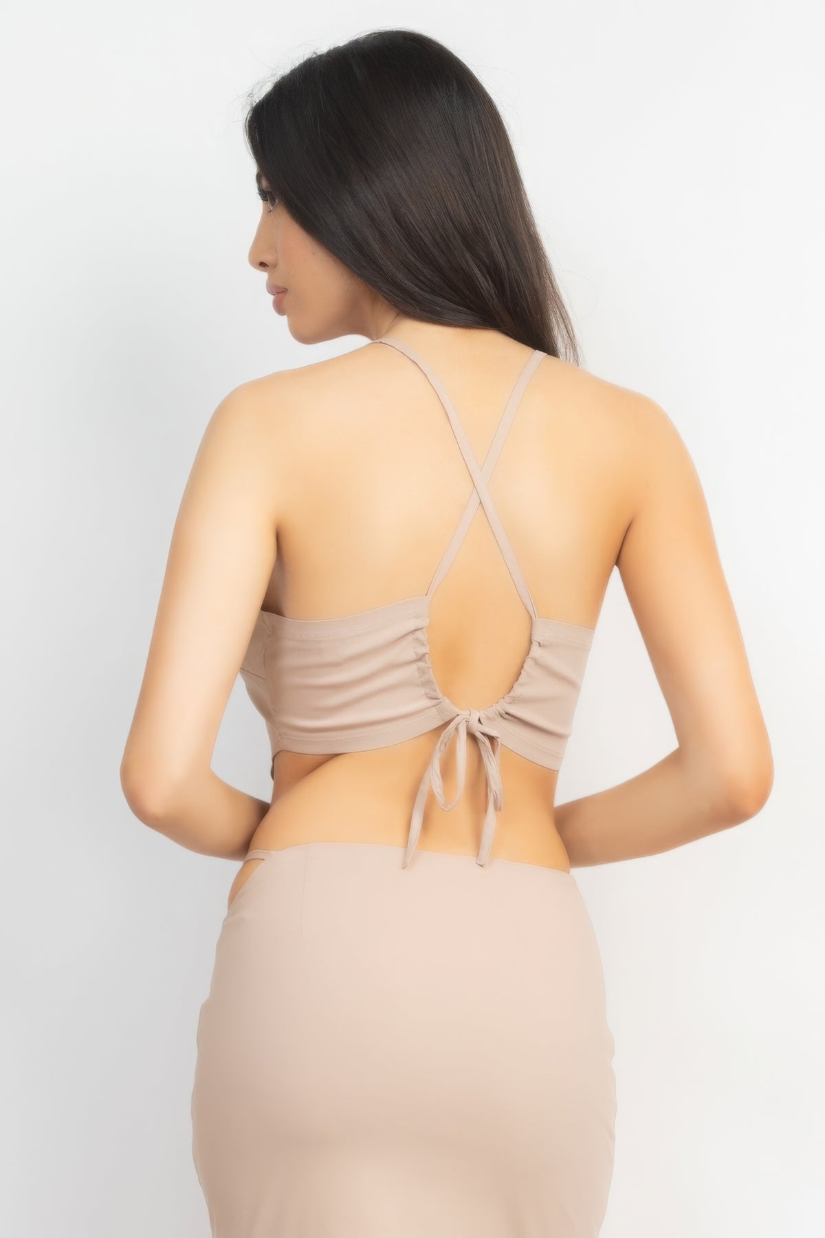 Kali Asymmetrical Cross Back Top & Skirts Set — view 5